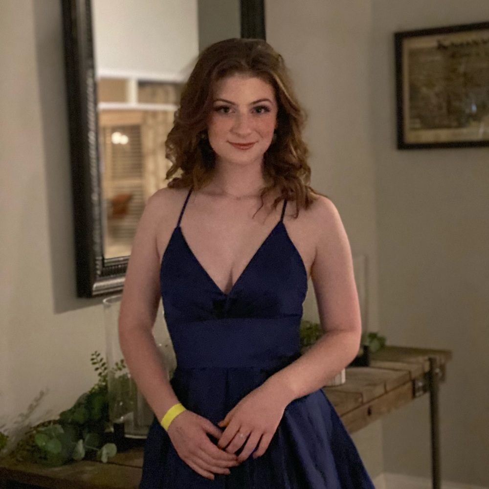 Blonde Nites Royal Blue Satin Dress | Homecoming |formal dance |Prom size 1